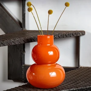 Round Orange Vase